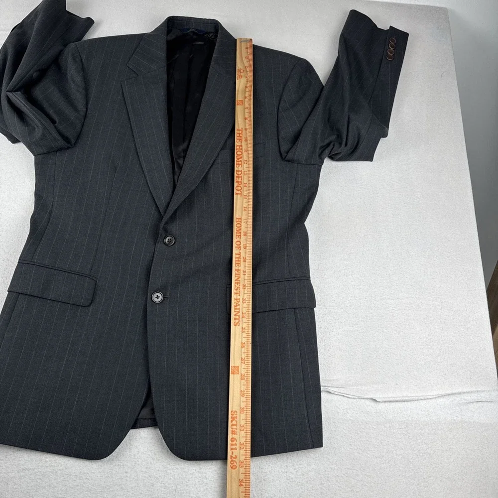 Brooks Brothers Stretch Mens Gray Striped 2-Piece Suit 42R Pants Fit 34*28
